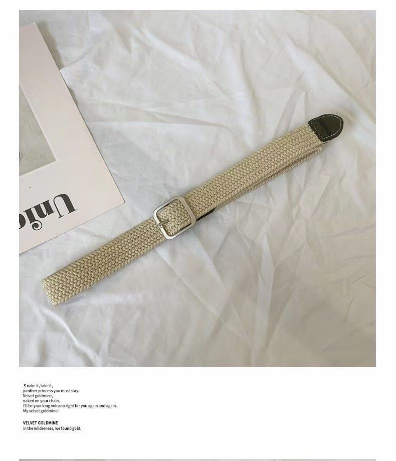 2025 New Woven Belt Men's Trouser Belt Women's Jeans Belt Military Training Trendy Youth Canvas Men's Black