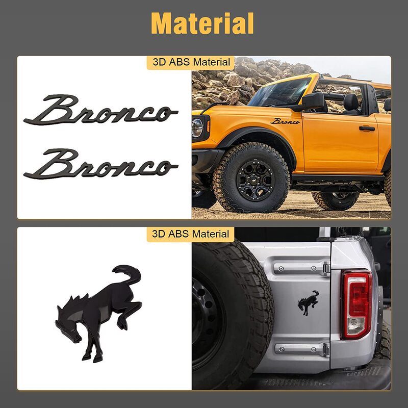 Suitable for Ford Martyr Bronco Horse Mark Tail Door Word Mark 3D Badge Accessories Modified Bronco Letters