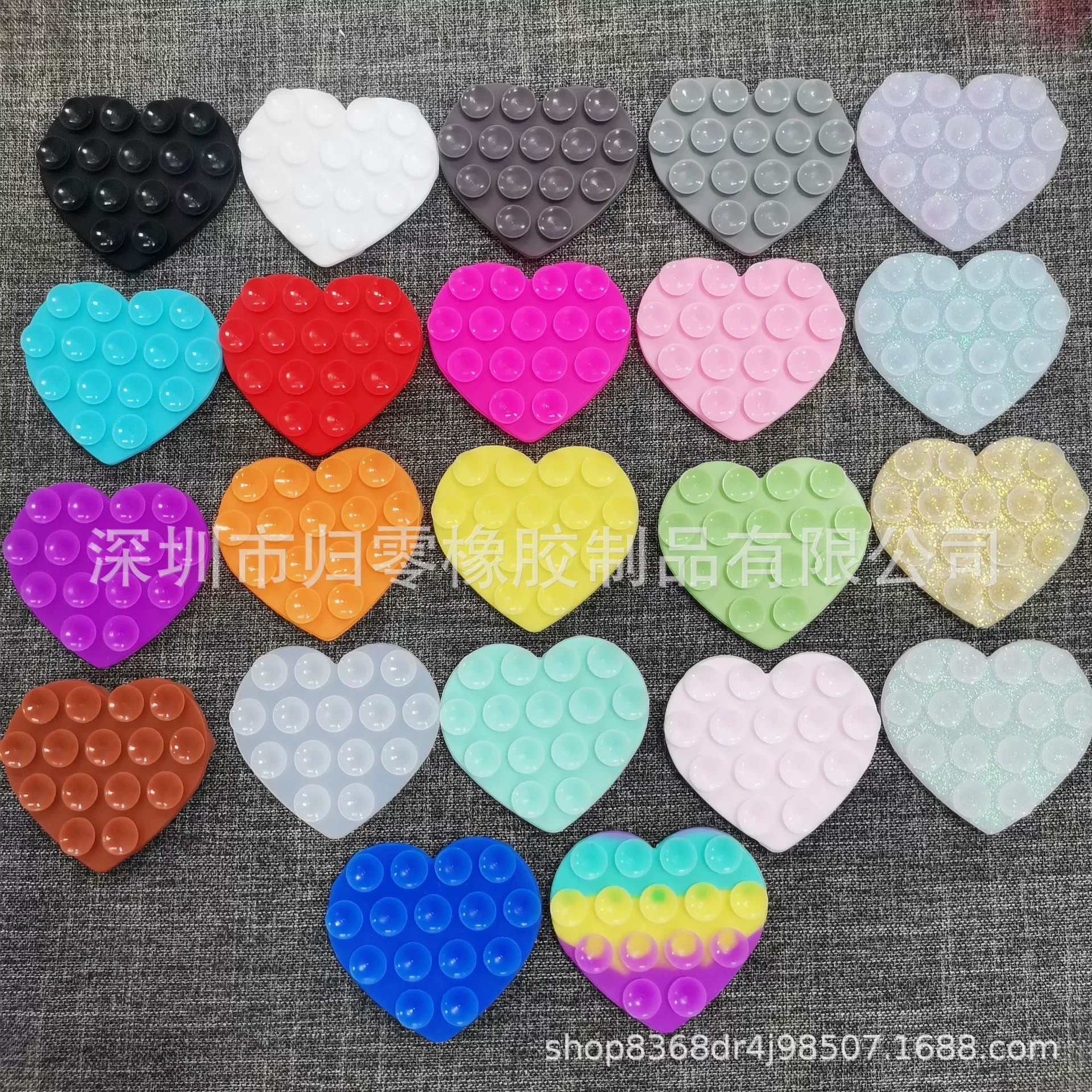 Лидер продаж на заводе, многофункциональная силиконовая двусторонняя клейкая присоска, наклейка для мобильного телефона, сердце 15, самоклеящаяся присоска для мобильного телефона