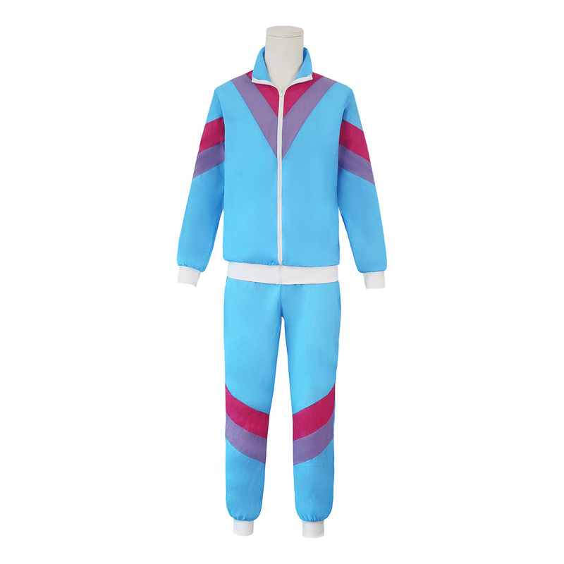 Halloween Costume 80 s Vintage Disco Hip Hop Sports Jacket Trousers suit Men and Women Adult Dance Clothes