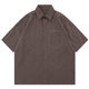 Mountain Outdoor Japanese style cityboy profile multi-pocket workwear short sleeve shirt men's and women's loose half sleeve shirt fashion
