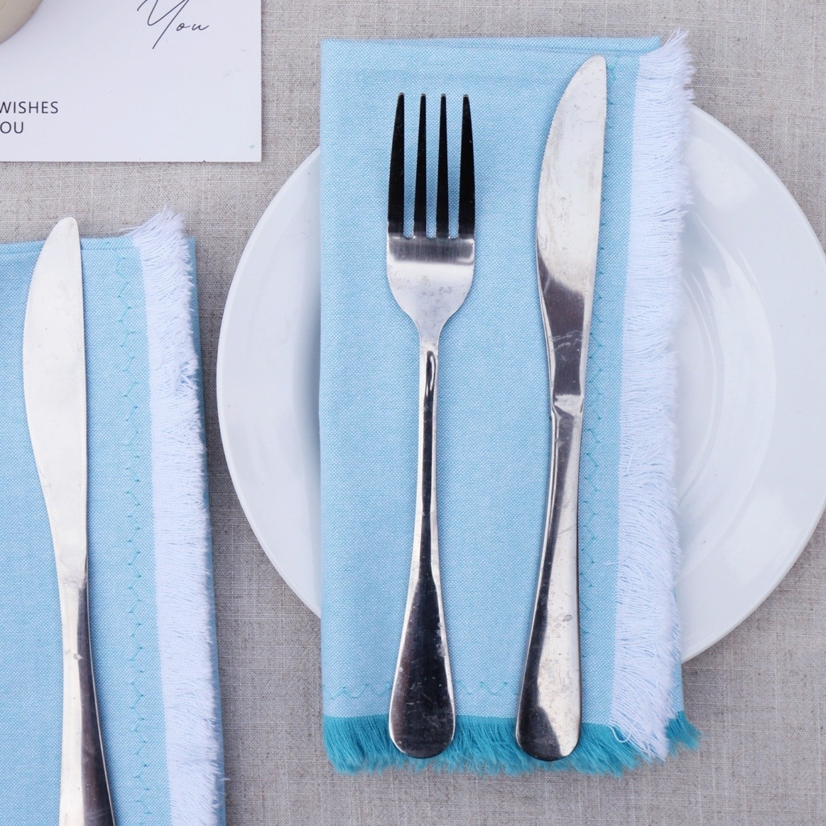 Amazon servillas de algodón lino almohadilla de Navidad cumpleaños boda nórdica transfronteriza sin lavado