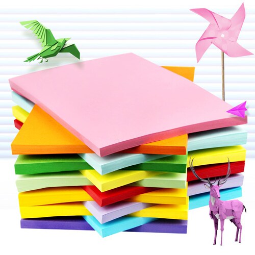 Deli color copy paper thickened 80g single pack 100 sheets a4 red pink color printing paper student paper cutting