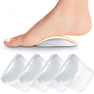 Cross-border GEL Foot Arch Pad Flat Foot Arch Support Foot Heart Pad Soft Anti-wear Self-adhesive Honeycomb Massage Foot Arch Half Pad