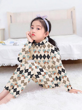 跨境儿童春秋内衣套装男女无骨秋衣秋裤德绒加厚保暖半高领家居服