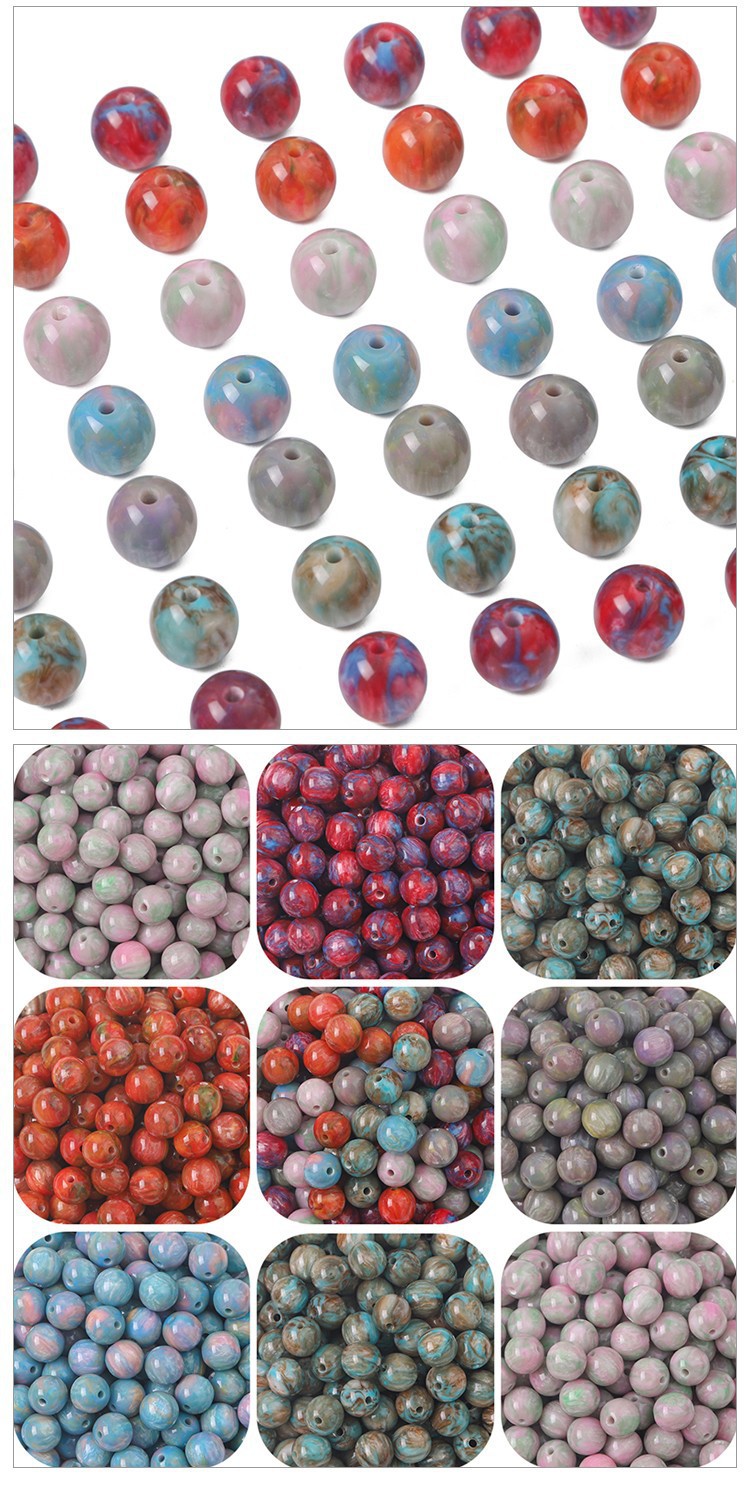 10 Pieces Resin Gradient Color Beads display picture 1