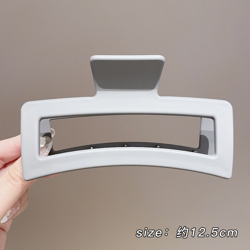 Pinza de pelo blanco femenino verano alto sentido Cabeza trasera updo tiburón clip gran horquilla esmerilado baño horquilla tocado