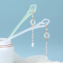 Fresh Acetic Acid Hairpins, Vintage-Style Hair Accessories | Simple & Modern Topsy-Turvy Hairpins | Hanfu Hair Decorations for Tea Dresses & Qipao — Women's Accessories