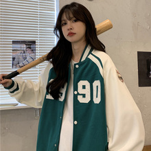 實拍 棒球服外套女2022春季新款ins國潮美式高街嘻哈學生夾克上衣