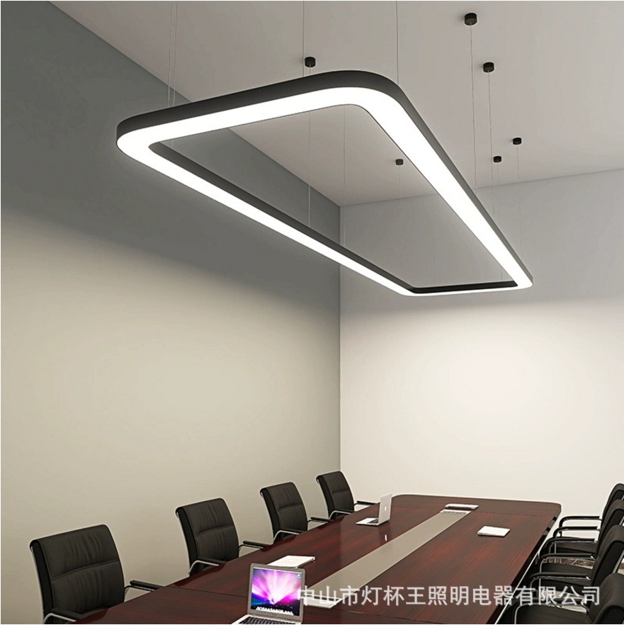 Ángulo redondeado elíptico rectangular lámpara de oficina en forma de videojuegos gimnasio sala de baile sala de billar supermercado candelabros