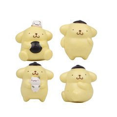 かわいい漫画ミニ小さな黄色の犬pvc人形クリエイティブギフトケーキ装飾品ホームデスクトップ置物