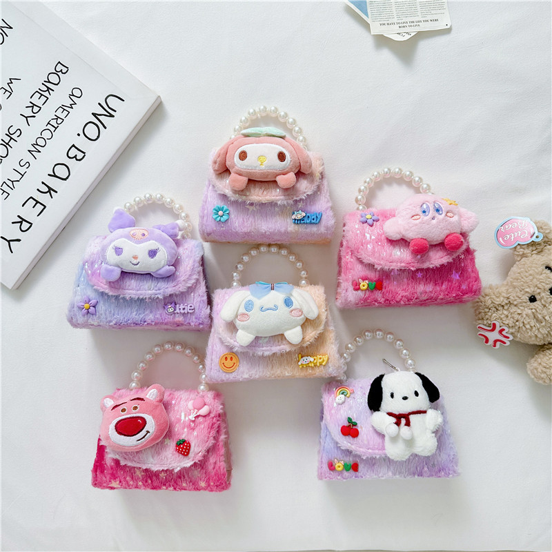 El Comercio exterior transfronterizo popular de la felpa del bolso de los niños de moda de encaje arco monedero lindo Occidental Princesa bolsa de mensajero