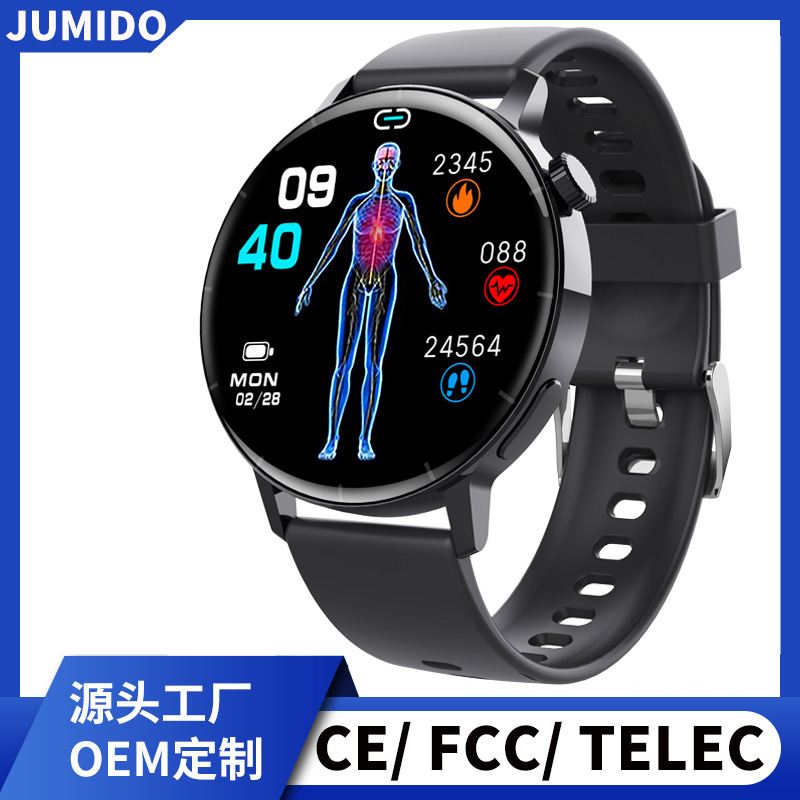 Source Factory Smart Watch F67S Customized Heart Rate Blood Pressure Stress Hrv Report Red Light True Blood Oxygen Wholesale