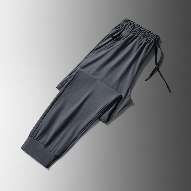 Pantalones de seda de hielo para hombres de verano delgados aumentando el tamaño suelto aire acondicionado pantalones de secado rápido pantalones deportivos casuales para hombres