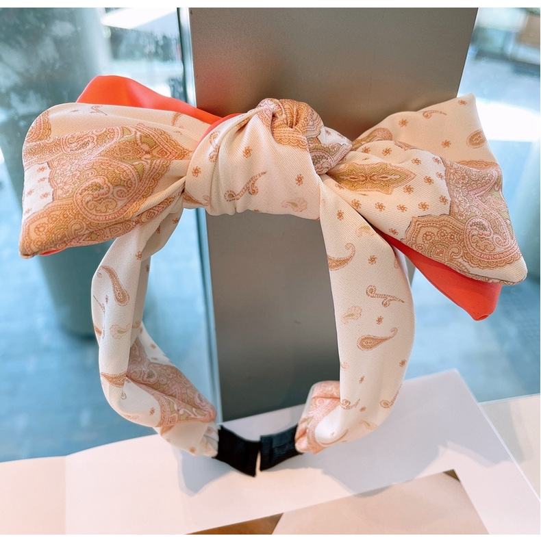 Korean Big Bow Contrast Color Macaron Headband display picture 3