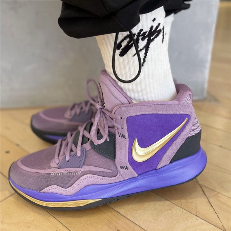 Chunyuan Kyrie 8 Infinity Purple Round Toe Non-Slip Men's and Women's Mid-Top Casual Basketball Shoes Dc9134-500