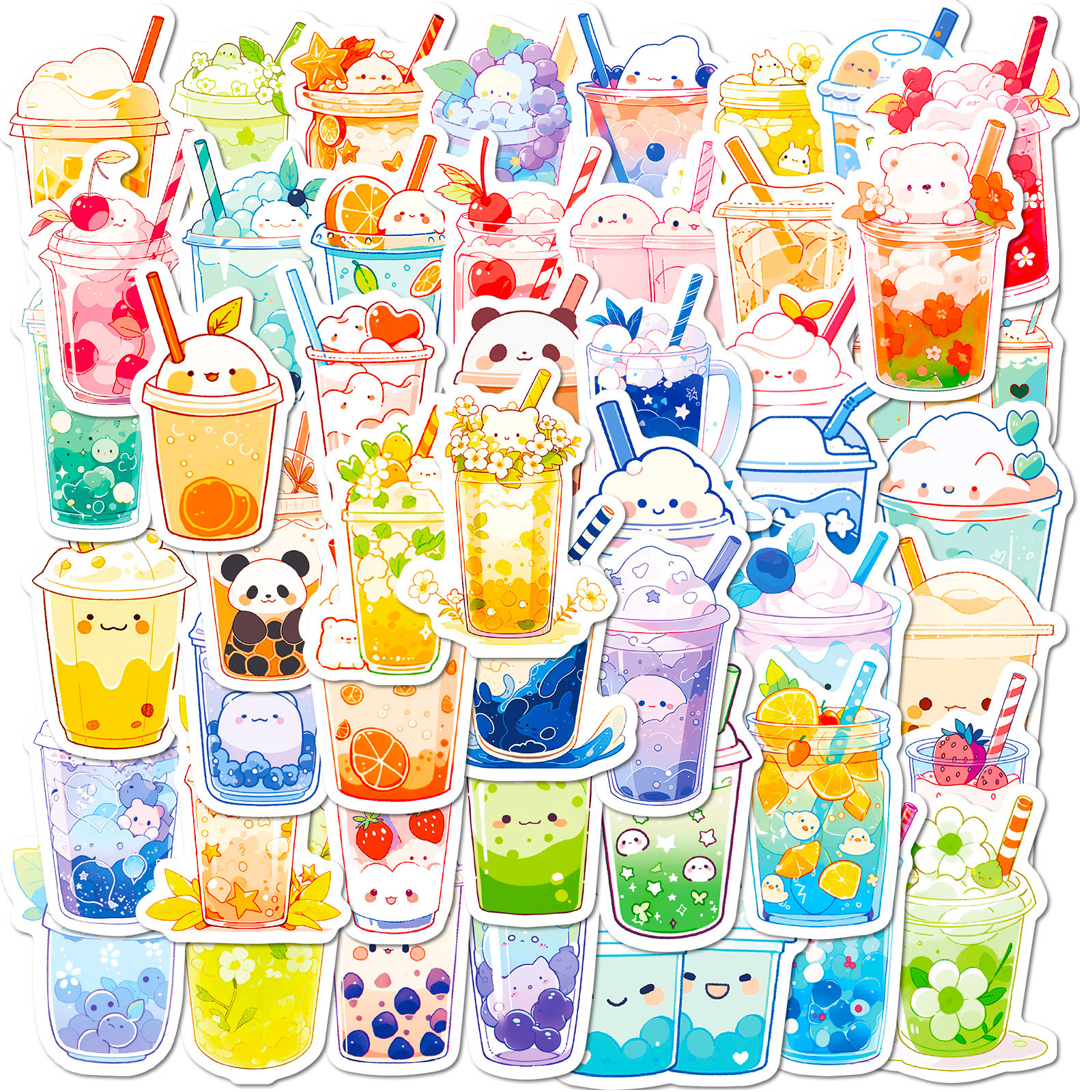 20g Weight Stickers Stationery Type 50 PCS/Package Quantity School Occasion PP Material Animal, Cartoon, Graffiti Pattern Cute Style 50 PCS/Package Animal Cartoon Graffiti School PP Cute Stickers 无