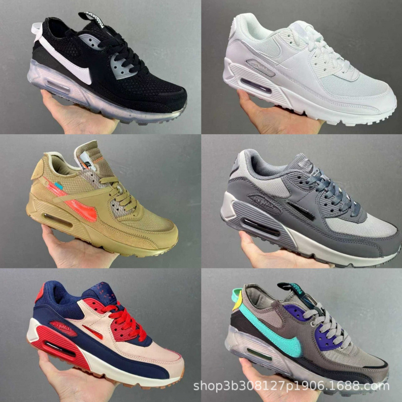 Putian Shoe Factory Cross-Border Air Max 90 Air-Cushioned Shoes with Breathable Mesh for Men and Women Casual Sports Running Shoes