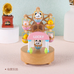 Children's Creative Eight-Tone Wooden Music Box Shelf Decor Horse Boy and Girl Birthday Qixi Christmas Gift