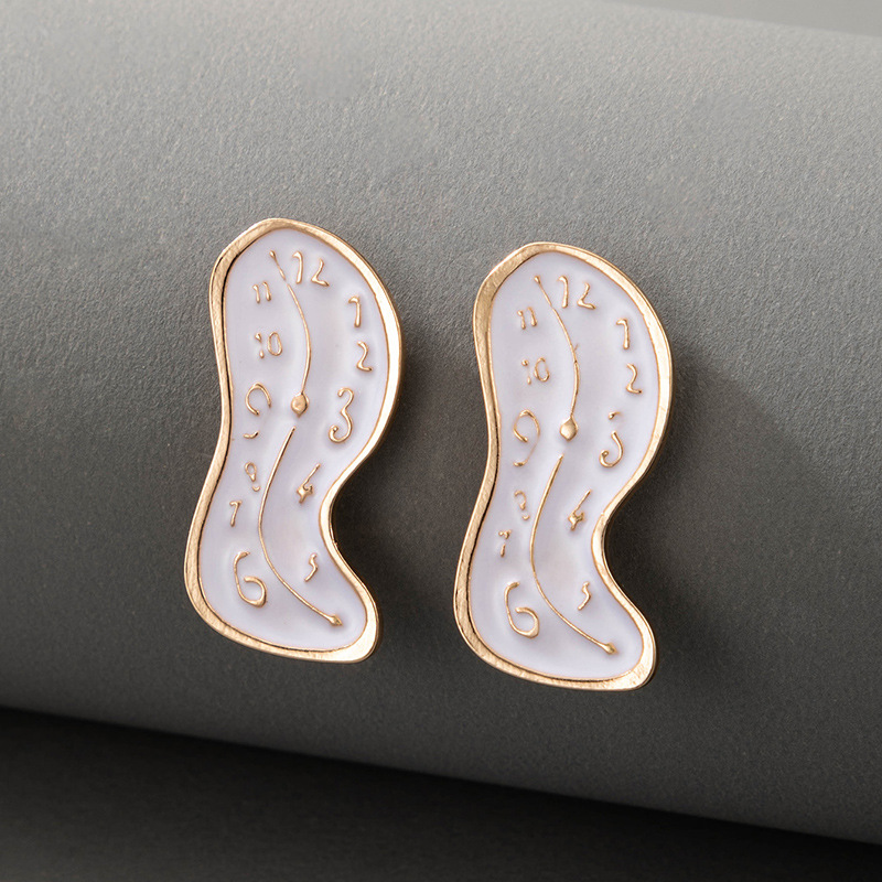 Fashion Simple Jewelry White Peanut Oil Drop Earrings Geometric Irregular Earrings display picture 4