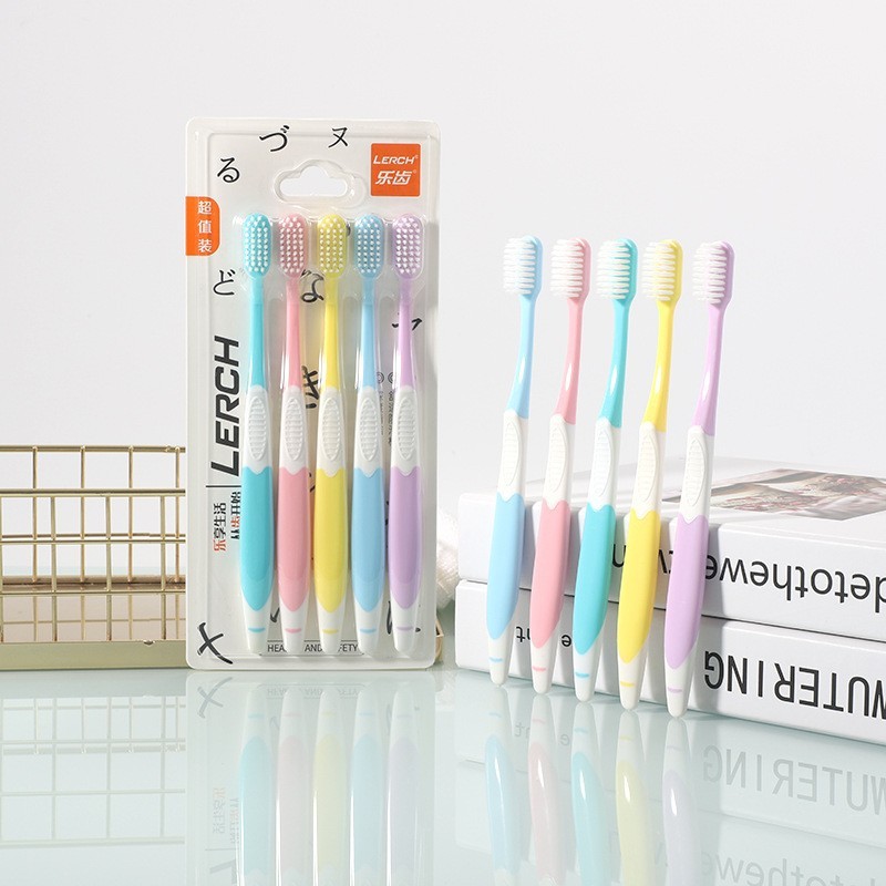 福祉品7本セットマカロン成人軟毛歯ブラシ中毛家庭幅頭細毛カップル歯ブラシ|undefined