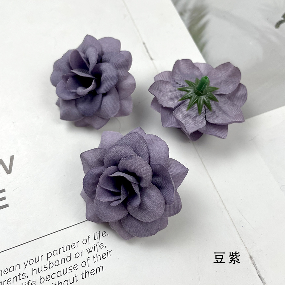 Simulación de tela de terciopelo de pequeño ángulo flores de rosa DIY sombreros hechos a mano arreglos de flores bolsas de props para el hogar adornos florales