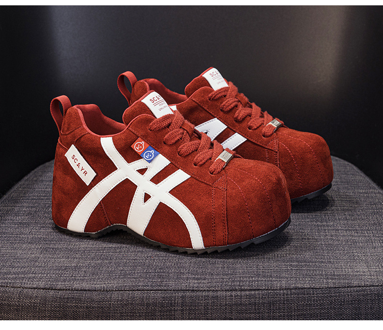 Giày sneaker nữ chunky đế dày phong cách Birkenstock mũi to, thời trang retro Mỹ, tăng chiều cao — M2982 li đơn màu vàng, M2982-1 màu nâu cộng với nhung, M2982-1 màu xám nhung, M2982 lớp lót đơn màu xám chi tiết 30
