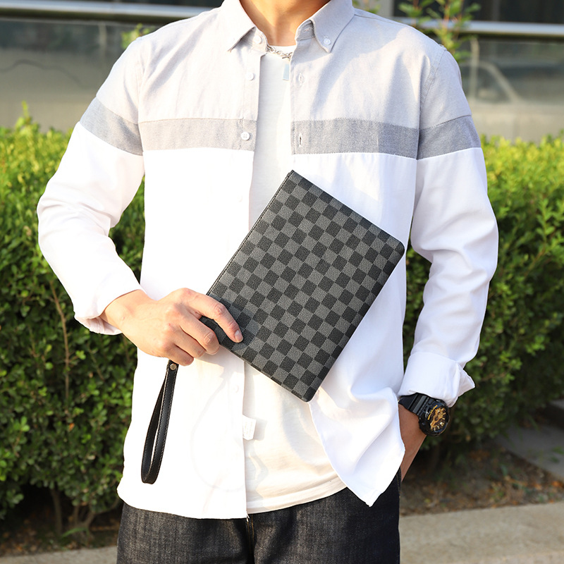 男士手拿包信封包休闲大容量拉链手抓包横款手机包男夹包三种尺寸|ms