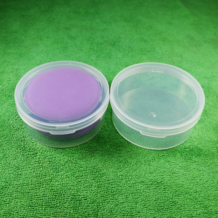 妖制菠萝派气垫粉扑蛋黄散粉收纳盒空盒子气垫散粉圆形透明分装盒