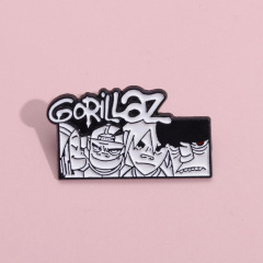 歐美熱銷Gorillaz搖滾樂隊紀念金屬胸針個性街頭霸王卡通人物徽章
