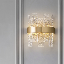 現代輕奢客廳水紋壁燈玻璃創意過道現代簡約設計家用卧室床頭燈
