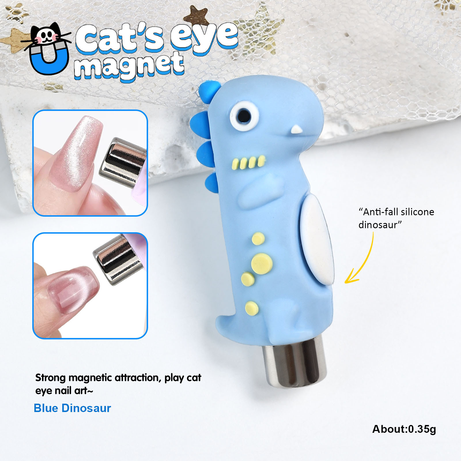 Herramientas de imán cilíndrico para ojos de gato de manicura, imán multifuncional, imán de fantasía, piedra de absorción de hierro, pegamento para ojos de gato 3 en 1