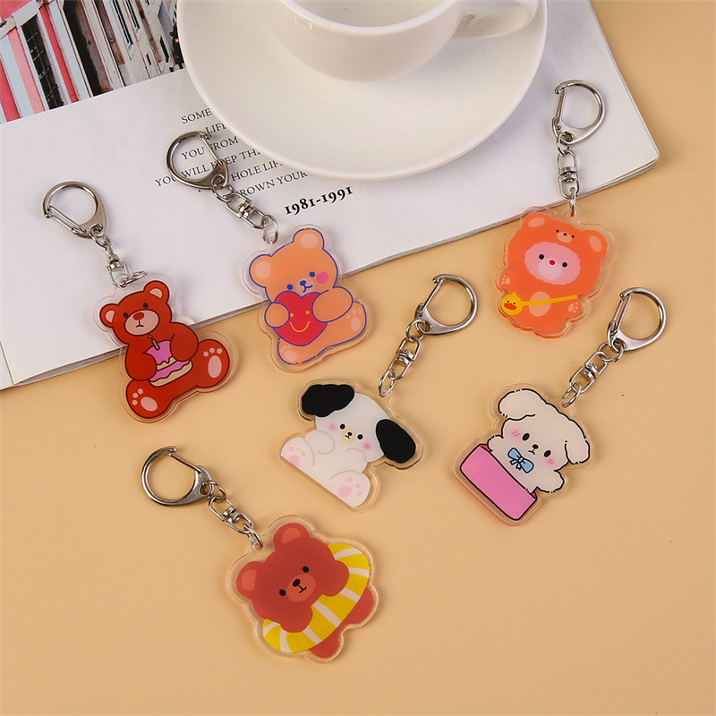 Insアニメかわいい熊動物アクリルキーホルダー卸売り学生カバン掛けアクセサリープレゼント|undefined