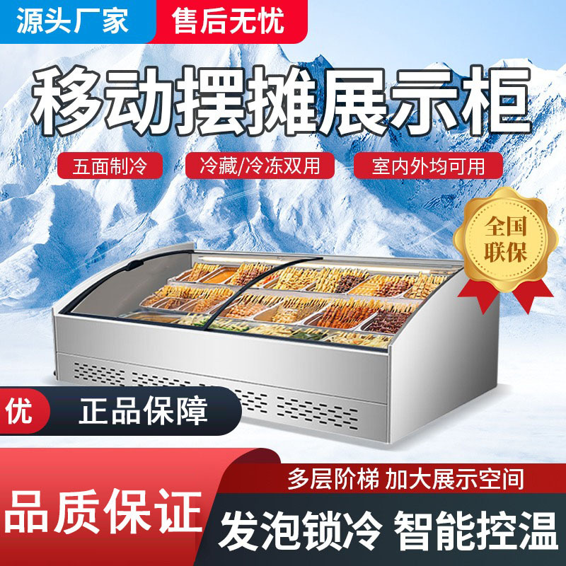蚂蚁商用台式阶梯展示柜冰柜冷藏冷冻摆摊烧烤点菜柜夜市移动三阶