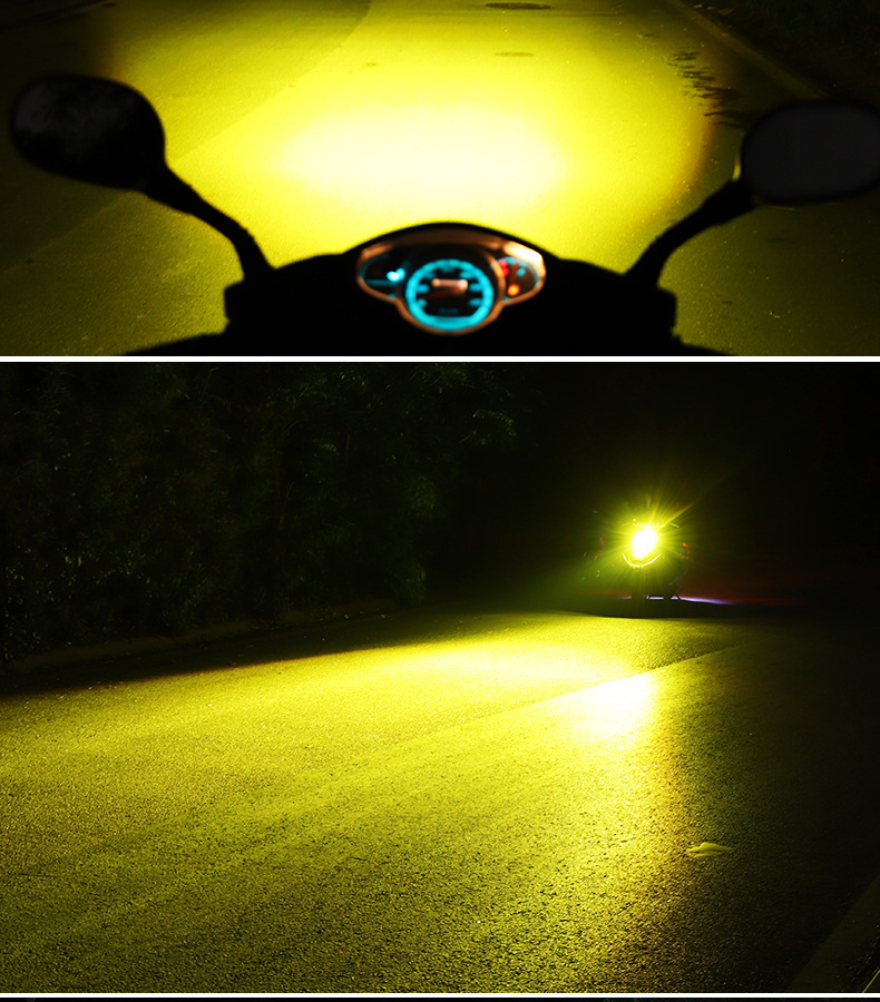 Motorcycle Led Light Electric Car Light Large Bulb Led Double Claw Light Super Bright 100W Watt Strong Light Far and Near Universal 12V