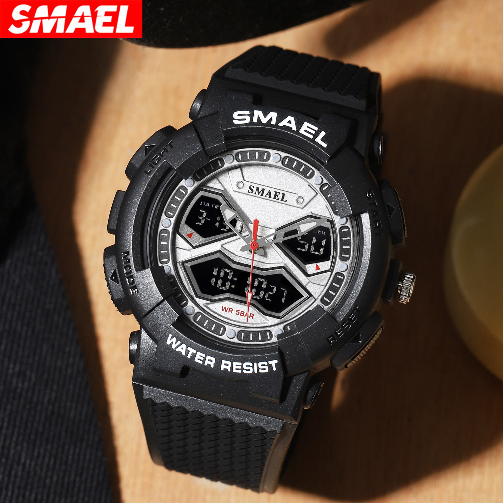 SMAEL multifunción estudiante reloj electrónico Deportes al aire libre impermeable segundo conteo luminoso Reloj eléctrico Estudiantes masculinos y femeninos de secundaria_voghion.com