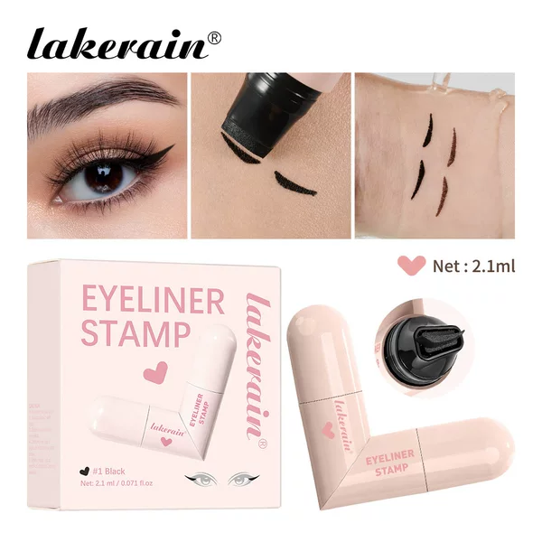 Cross-Border Lakerain Heart-Shaped Stamp Eyeliner All-In-One Eyeliner Stamp Pen One-Stroke Dual-Head Eyeliner Pen