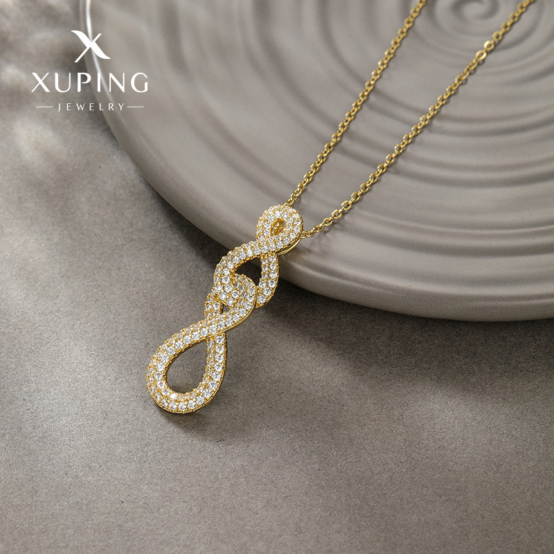 Collar con Colgante de Piedras Preciosas Artificiales de Diseño Exclusivo y Moderno de Xuping Jewelry, con un Toque de Lujo Ligero y Elegante