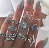 Retro fashionable set, ring, European style, with gem, wholesale