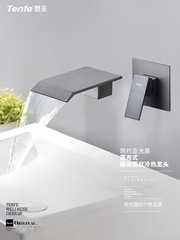 BB4C批發瀑布龍頭暗裝入牆式全銅浴缸冷熱面盆洗手盆水龍頭家