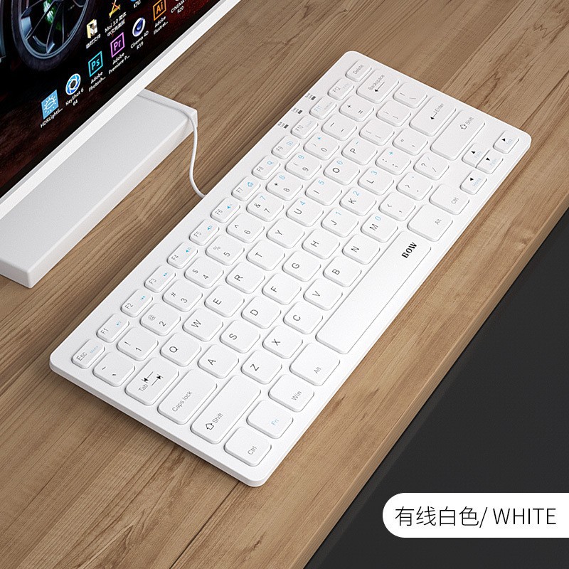 Bow Hangshi Hw098A Wired Keyboard for Home Learning, Silent Notebook, Desktop, Business Office, Small Keyboard, USB