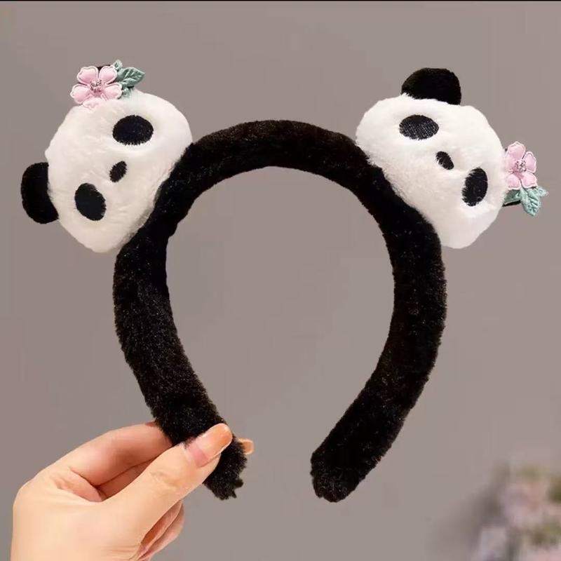 新款黑白熊猫发箍小熊猫头饰头箍可爱发夹儿童成人洗脸发饰批发|undefined