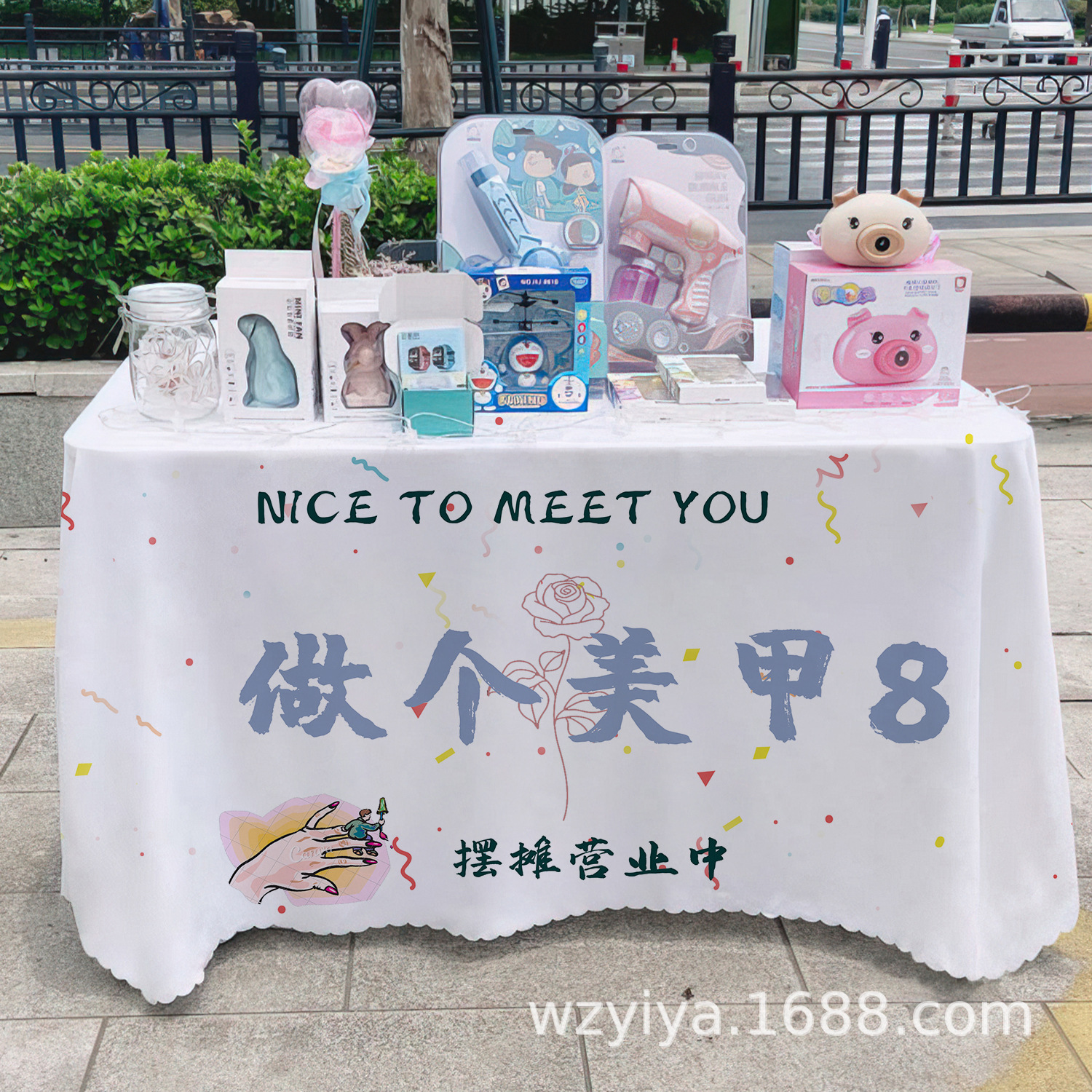 Maneras de manicuras letreros de mesa de comida del mercado nocturno puestos de mesa carritos publicitarios maneras de mesa publicitarias