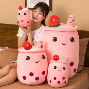 Cute fruit milk tea cup plush toy doll toy stall doll wholesale children Girl pillow gift