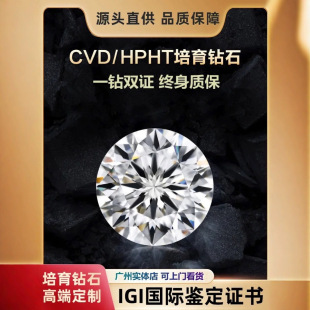 Laboratory Diamond Round Cultivated Diamond Bare Stone with Certificate Stud Earrings Necklace Ring 0.5/1 karat Cultivated Diamond