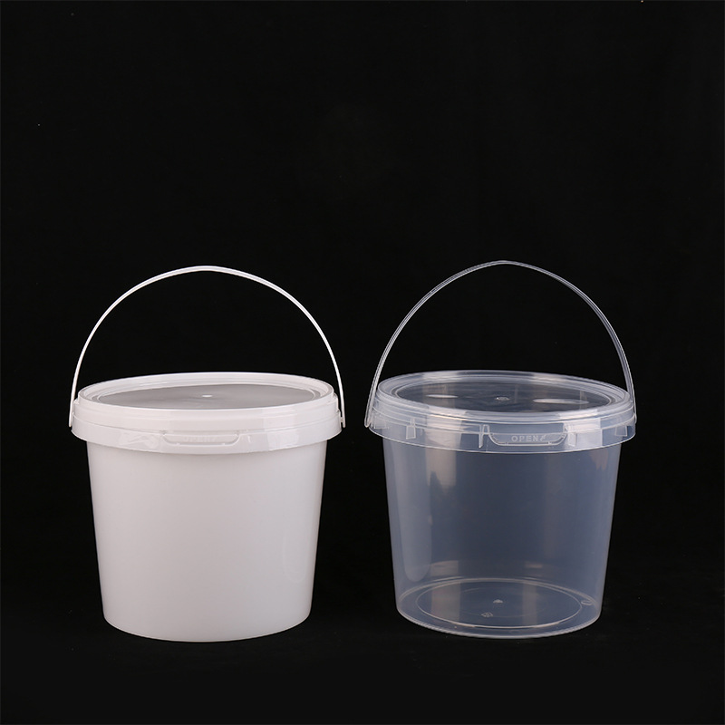 Transparent 2.5L Portable Bucket Sealed Packaging Toy Storage Bucket with Lid Plastic Chemical Round Drum Wholesale kg