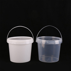 Transparent 2.5L Portable Bucket Sealed Packaging Toy Storage Bucket with Lid Plastic Chemical Round Drum Wholesale kg