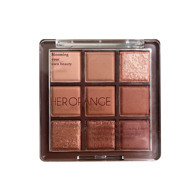 HERORANGE~Nine Color Chocolate eye shadow Disk Pearlescent Matte Large Sequins Fine Flash Lying Silkworm Novice Earth Price