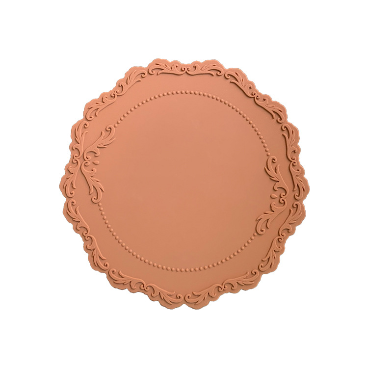 Estera de aislamiento resistente a altas temperaturas de silicona anti-escaldado estera de mesa hogar engrosada estera taza estera Tazón estera patrón en relieve mantel individual