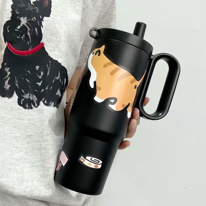巨无霸冰霸杯高颜值316不锈钢保温杯女 带手柄车载吸管杯保温保冷|undefined